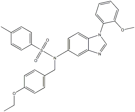 N-(4-ethoxybenzyl)-N-[1-(2-methoxyphenyl)-1H-benzimidazol-5-yl]-4-methylbenzenesulfonamide 구조식 이미지