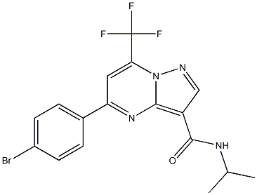 5-(4-bromophenyl)-N-isopropyl-7-(trifluoromethyl)pyrazolo[1,5-a]pyrimidine-3-carboxamide 구조식 이미지