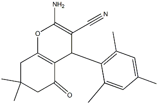 2-amino-4-mesityl-7,7-dimethyl-5-oxo-5,6,7,8-tetrahydro-4H-chromene-3-carbonitrile 구조식 이미지