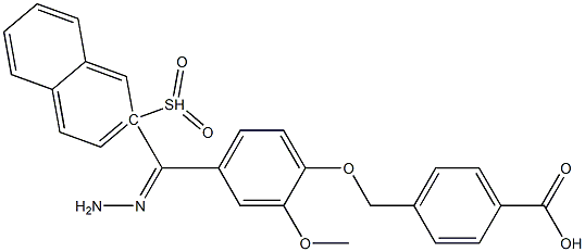 4-({2-methoxy-4-[2-(2-naphthylsulfonyl)carbohydrazonoyl]phenoxy}methyl)benzoic acid 구조식 이미지