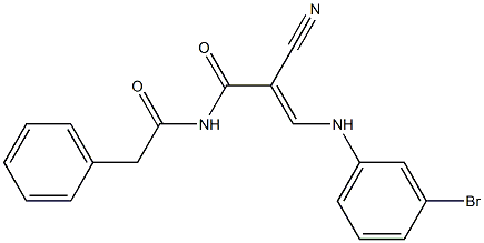 3-(3-bromoanilino)-2-cyano-N-(phenylacetyl)acrylamide 구조식 이미지