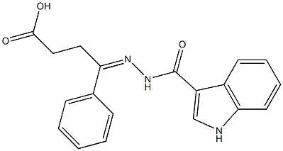 4-[(1H-indol-3-ylcarbonyl)hydrazono]-4-phenylbutanoic acid 구조식 이미지