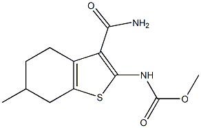 methyl 3-(aminocarbonyl)-6-methyl-4,5,6,7-tetrahydro-1-benzothien-2-ylcarbamate 구조식 이미지