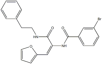 3-bromo-N-(2-(2-furyl)-1-{[(2-phenylethyl)amino]carbonyl}vinyl)benzamide 구조식 이미지