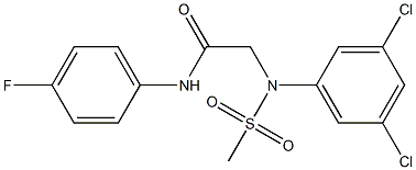 2-[3,5-dichloro(methylsulfonyl)anilino]-N-(4-fluorophenyl)acetamide 구조식 이미지