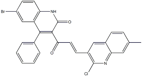 6-bromo-3-[3-(2-chloro-7-methyl-3-quinolinyl)acryloyl]-4-phenyl-2(1H)-quinolinone Structure