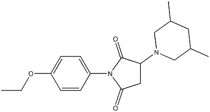 3-(3,5-dimethyl-1-piperidinyl)-1-(4-ethoxyphenyl)-2,5-pyrrolidinedione 구조식 이미지
