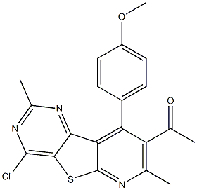 1-[4-chloro-9-(4-methoxyphenyl)-2,7-dimethylpyrido[3',2':4,5]thieno[3,2-d]pyrimidin-8-yl]ethanone Structure