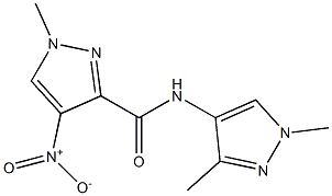 N-(1,3-dimethyl-1H-pyrazol-4-yl)-4-nitro-1-methyl-1H-pyrazole-3-carboxamide 구조식 이미지