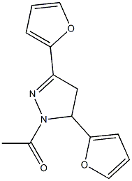 1-acetyl-3,5-di(2-furyl)-4,5-dihydro-1H-pyrazole 구조식 이미지