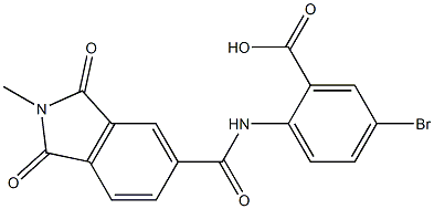 5-bromo-2-{[(2-methyl-1,3-dioxo-2,3-dihydro-1H-isoindol-5-yl)carbonyl]amino}benzoic acid 구조식 이미지