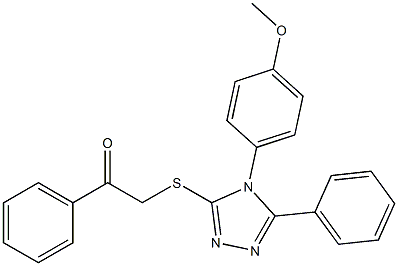 2-{[4-(4-methoxyphenyl)-5-phenyl-4H-1,2,4-triazol-3-yl]sulfanyl}-1-phenylethanone 구조식 이미지