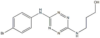 3-{[6-(4-bromoanilino)-1,2,4,5-tetraazin-3-yl]amino}-1-propanol 구조식 이미지