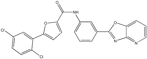 5-(2,5-dichlorophenyl)-N-(3-[1,3]oxazolo[4,5-b]pyridin-2-ylphenyl)-2-furamide 구조식 이미지