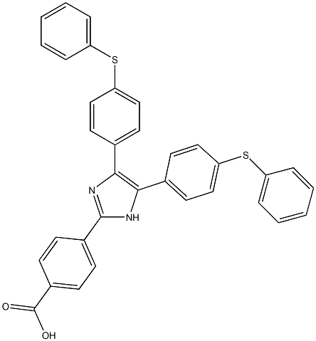 4-{4,5-bis[4-(phenylsulfanyl)phenyl]-1H-imidazol-2-yl}benzoic acid 구조식 이미지