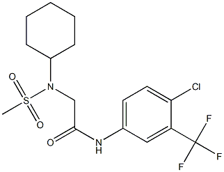 N-[4-chloro-3-(trifluoromethyl)phenyl]-2-[cyclohexyl(methylsulfonyl)amino]acetamide 구조식 이미지