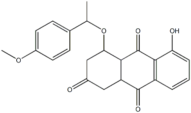 5-hydroxy-4-[1-(4-methoxyphenyl)ethoxy]-3,4,4a,9a-tetrahydro-2,9,10(1H)-anthracenetrione Structure