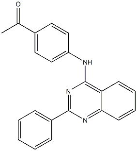 1-{4-[(2-phenyl-4-quinazolinyl)amino]phenyl}ethanone 구조식 이미지