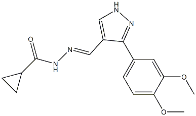 N'-{[3-(3,4-dimethoxyphenyl)-1H-pyrazol-4-yl]methylene}cyclopropanecarbohydrazide Structure