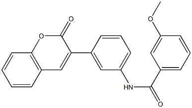 3-methoxy-N-[3-(2-oxo-2H-chromen-3-yl)phenyl]benzamide 구조식 이미지