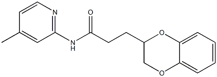 3-(2,3-dihydro-1,4-benzodioxin-2-yl)-N-(4-methyl-2-pyridinyl)propanamide 구조식 이미지