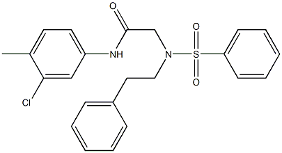 N-(3-chloro-4-methylphenyl)-2-[(2-phenylethyl)(phenylsulfonyl)amino]acetamide 구조식 이미지