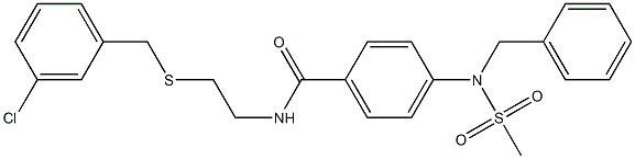 4-[benzyl(methylsulfonyl)amino]-N-{2-[(3-chlorobenzyl)sulfanyl]ethyl}benzamide 구조식 이미지