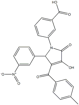 3-{3-hydroxy-5-{3-nitrophenyl}-4-[(4-methylphenyl)carbonyl]-2-oxo-2,5-dihydro-1H-pyrrol-1-yl}benzoic acid 구조식 이미지