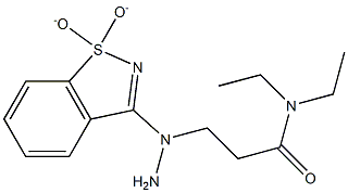 3-[1-(1,1-dioxido-1,2-benzisothiazol-3-yl)hydrazino]-N,N-diethylpropanamide 구조식 이미지