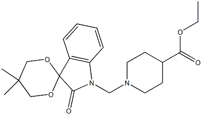 5',5'-dimethyl-1-{[4-(ethoxycarbonyl)piperidin-1-yl]methyl}-2-oxospiro[indoline-3,2'-[1,3]-dioxane] 구조식 이미지