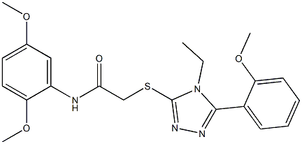 N-(2,5-dimethoxyphenyl)-2-{[4-ethyl-5-(2-methoxyphenyl)-4H-1,2,4-triazol-3-yl]sulfanyl}acetamide Structure