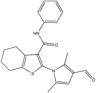 2-(3-formyl-2,5-dimethyl-1H-pyrrol-1-yl)-N-phenyl-4,5,6,7-tetrahydro-1-benzothiophene-3-carboxamide Structure