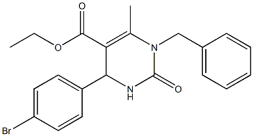 ethyl 1-benzyl-4-(4-bromophenyl)-6-methyl-2-oxo-1,2,3,4-tetrahydropyrimidine-5-carboxylate 구조식 이미지