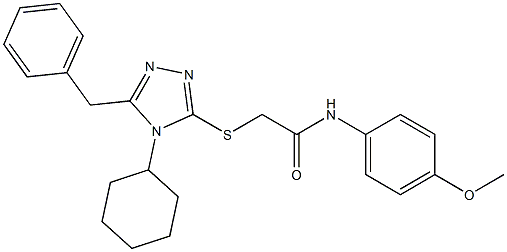 2-[(5-benzyl-4-cyclohexyl-4H-1,2,4-triazol-3-yl)sulfanyl]-N-(4-methoxyphenyl)acetamide Structure