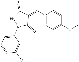 1-(3-chlorophenyl)-4-(4-methoxybenzylidene)-3,5-pyrazolidinedione 구조식 이미지