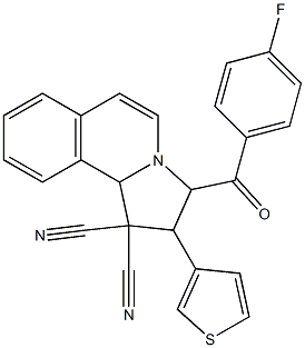 3-(4-fluorobenzoyl)-2-(3-thienyl)-2,3-dihydropyrrolo[2,1-a]isoquinoline-1,1(10bH)-dicarbonitrile 구조식 이미지