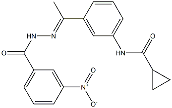 N-[3-(N-{3-nitrobenzoyl}ethanehydrazonoyl)phenyl]cyclopropanecarboxamide 구조식 이미지