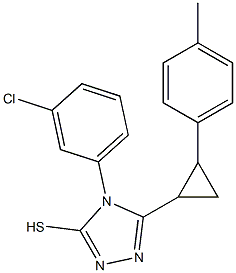 4-(3-chlorophenyl)-5-[2-(4-methylphenyl)cyclopropyl]-4H-1,2,4-triazol-3-yl hydrosulfide Structure