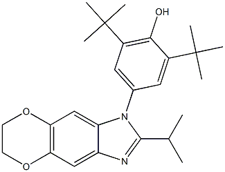 2,6-ditert-butyl-4-(2-isopropyl-6,7-dihydro-1H-[1,4]dioxino[2,3-f]benzimidazol-1-yl)phenol Structure