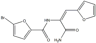 N-[1-(aminocarbonyl)-2-(2-furyl)vinyl]-5-bromo-2-furamide Structure