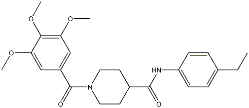 N-(4-ethylphenyl)-1-(3,4,5-trimethoxybenzoyl)piperidine-4-carboxamide 구조식 이미지