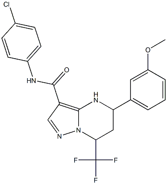 N-(4-chlorophenyl)-5-[3-(methyloxy)phenyl]-7-(trifluoromethyl)-4,5,6,7-tetrahydropyrazolo[1,5-a]pyrimidine-3-carboxamide Structure