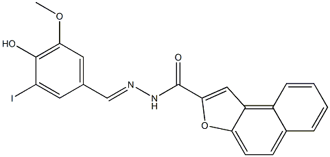 N'-(4-hydroxy-3-iodo-5-methoxybenzylidene)naphtho[2,1-b]furan-2-carbohydrazide 구조식 이미지