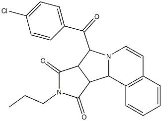 8-(4-chlorobenzoyl)-10-propyl-11a,11b-dihydro-8H-pyrrolo[3',4':3,4]pyrrolo[2,1-a]isoquinoline-9,11(8aH,10H)-dione 구조식 이미지