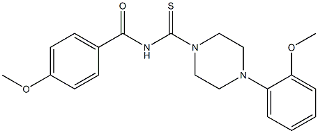 4-methoxy-N-{[4-(2-methoxyphenyl)-1-piperazinyl]carbothioyl}benzamide Structure