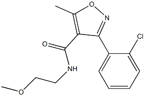 3-(2-chlorophenyl)-N-(2-methoxyethyl)-5-methyl-4-isoxazolecarboxamide 구조식 이미지