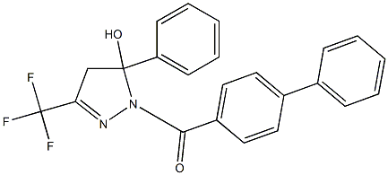 1-([1,1'-biphenyl]-4-ylcarbonyl)-5-phenyl-3-(trifluoromethyl)-4,5-dihydro-1H-pyrazol-5-ol Structure