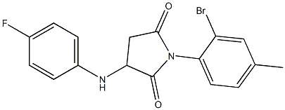 1-(2-bromo-4-methylphenyl)-3-(4-fluoroanilino)-2,5-pyrrolidinedione Structure