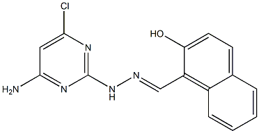 2-hydroxy-1-naphthaldehyde (4-amino-6-chloro-2-pyrimidinyl)hydrazone Structure