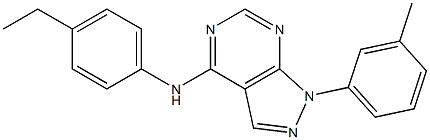 N-(4-ethylphenyl)-N-[1-(3-methylphenyl)-1H-pyrazolo[3,4-d]pyrimidin-4-yl]amine 구조식 이미지